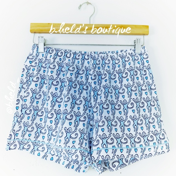 Roller Rabbit Lovely Monkey Polo Pajamas in Powder Blue/Navy Size Small New NWT - Picture 11 of 14